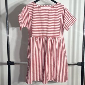 Red and White stripe  baby doll dress